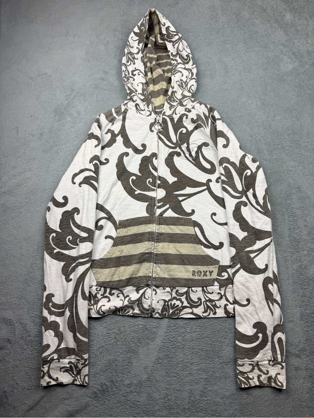 Y2K Roxy Reversible AOP Zip-up Hoodie Chic McBling